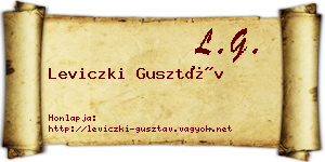 Leviczki Gusztáv névjegykártya